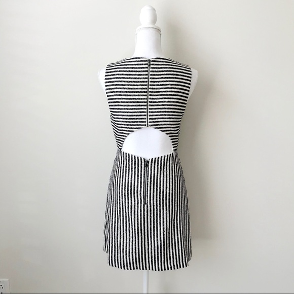 Alice + Olivia Eli Striped Cutout Boatneck Dress - Picture 5 of 6